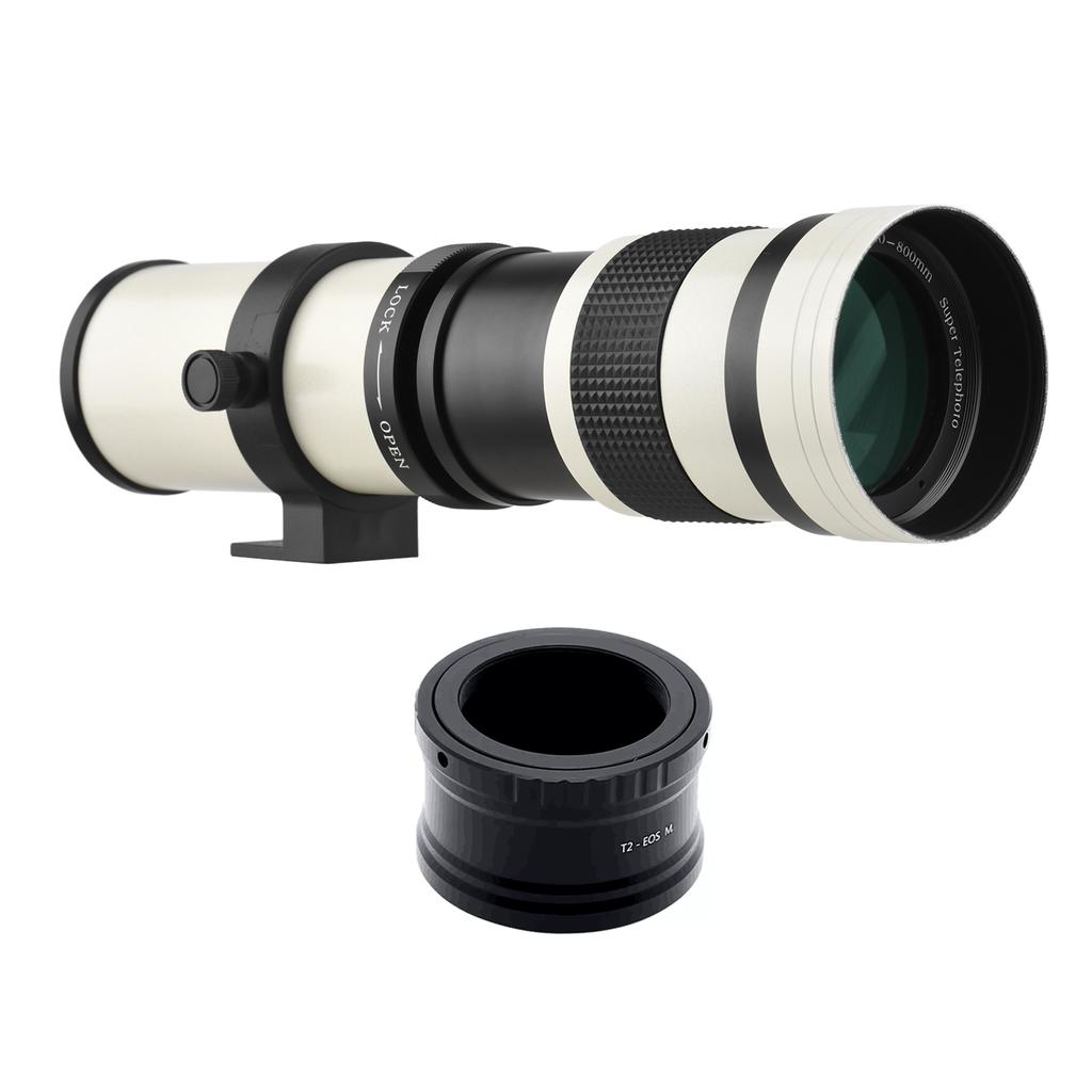 Camera MF Super Telephoto Zoom Lens F/8.316 420800mm T2 Mount with Mmount Adapter Ring 1/4