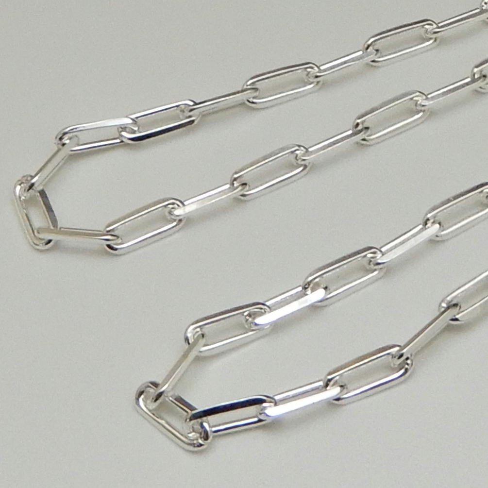 (3.2mm, 50cm length, various thicknesses available) 925 Sterling Silver Hopi Chain Necklace, Men's Silver Chain (50cm, 3.2mm Chain Width)