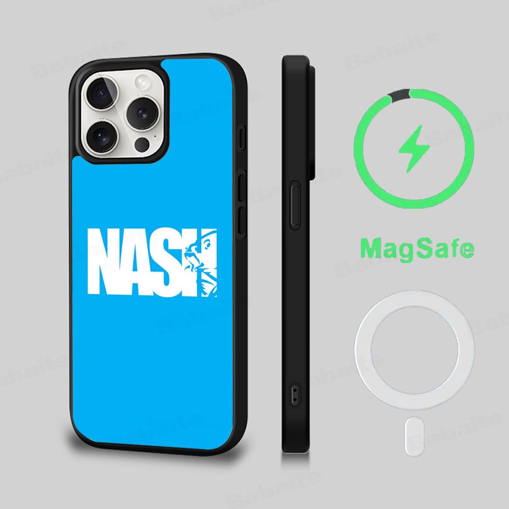 Nash Horgász Logo Telefontok Mágneses Tok iPhone 16 14 13 12 11 15 Pro Max Plus-hoz Magsafe Vezeték nélküli Töltéshez Borító
