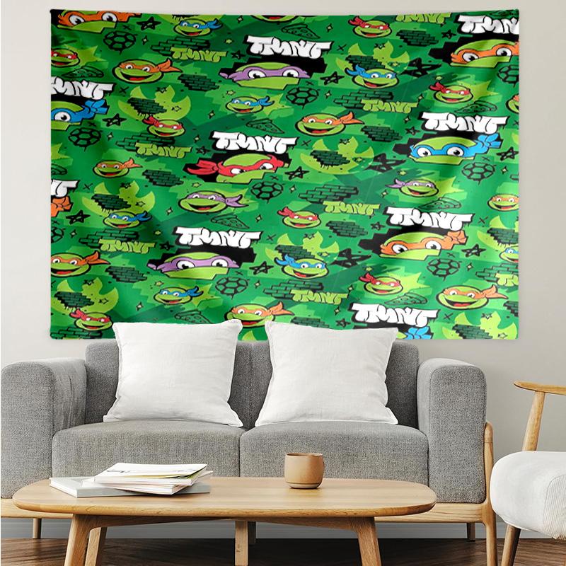 1PC Turtle Warrior In Flames Tapestry Accessories Playroom Tapestry, for Bedroom,Livingroom, dormitory Room Wall Decor Fan Birthday Gifts