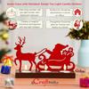 Santa Clause with Reindeer Sleigh Showpiece Decorative Tea Light Candle Holders(Wooden, Red)| Christmas Decoration Items