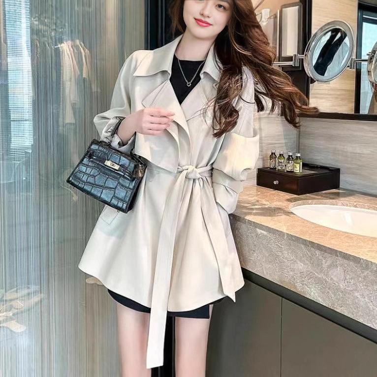 Petite High-End Trench Coat Jacket - 2025 New Spring/Autumn Korean-Style Fashionable Outerwear