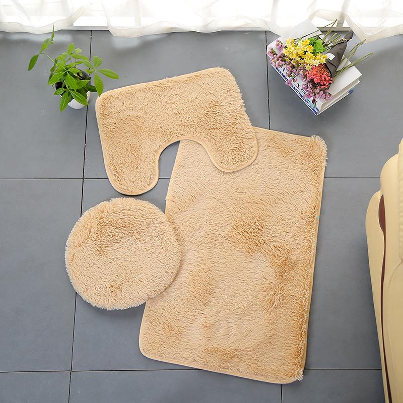 3-teiliges Badezimmermatten-Set für Badezimmer, Seide, Batikmuster, weicher, rutschfester Teppich, Duschteppiche, Toilettendeckelbezug, Fußmatten für den Flur