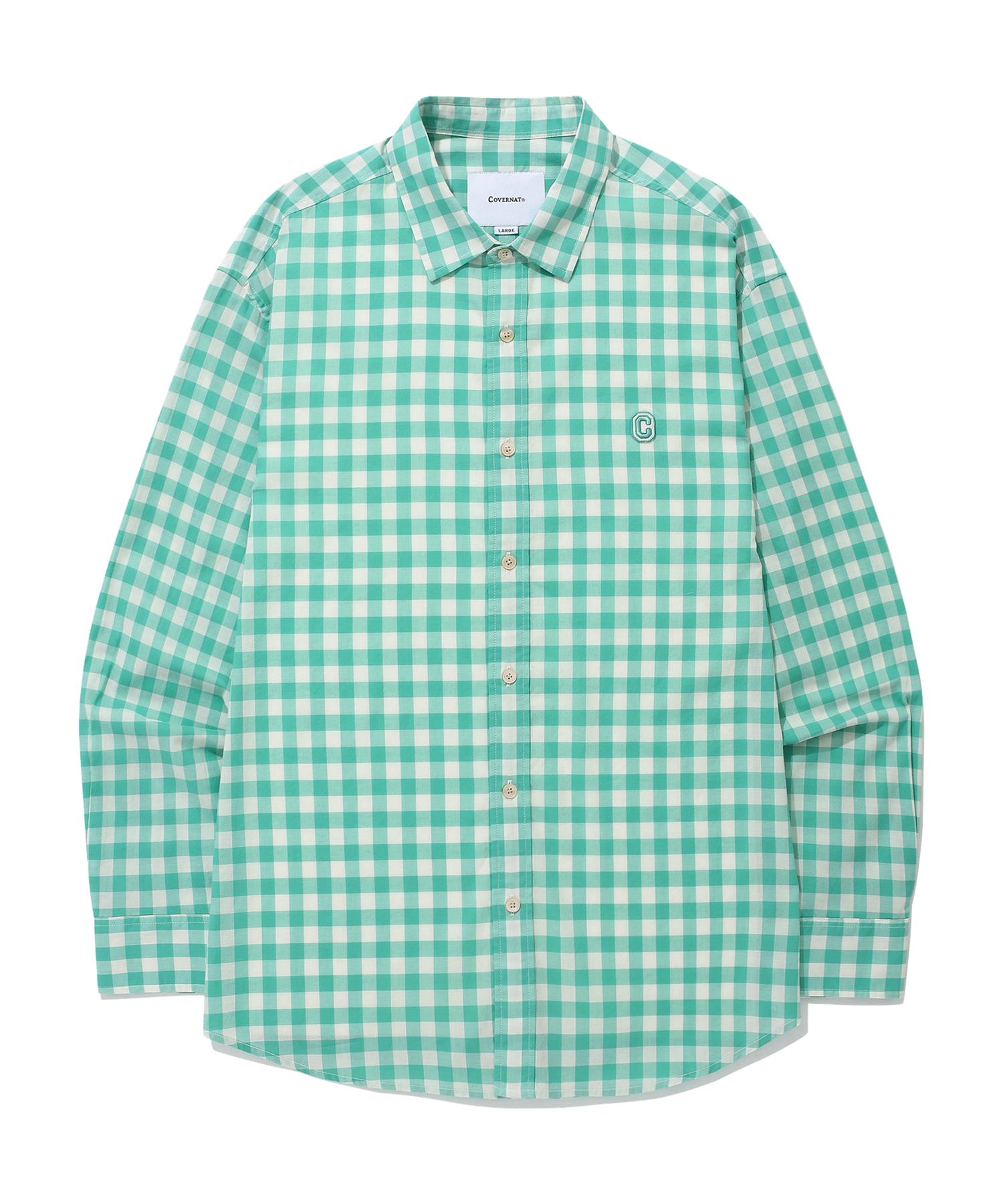 Covernat Gingham Check Shirt Green Green/L