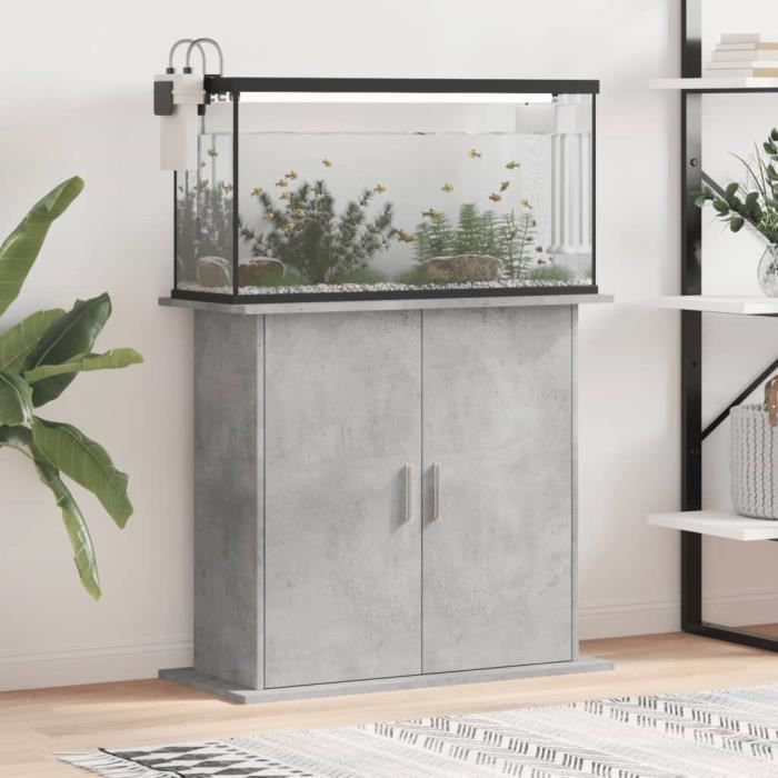 VidaXL Support pour aquarium gris béton 81x36x73 cm bois d'ingénierie 833603