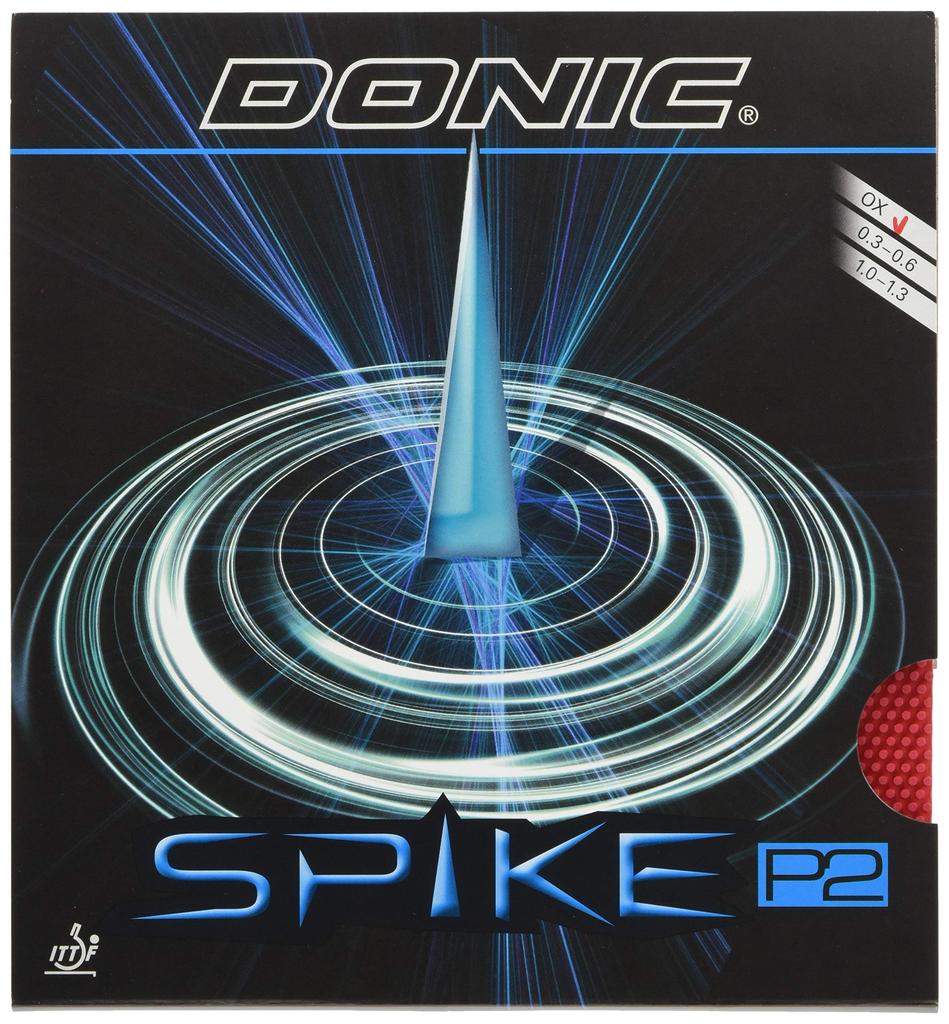DONIC Table Tennis Spikes P2 with Masato AL074 (Co-developed Shiono) High-Grain Rubber, Red, 1.0