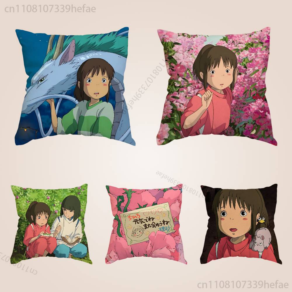 Sen To Chihiro No Kamikakushi Throw Pillow Case For 45x45cm55x55cm30x30cm For Home Bedroom Decoration And Protector