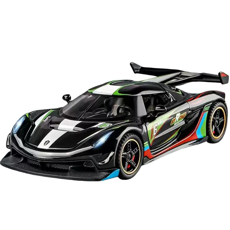 Maßstab 1/32 Koenigsegg JESKO Simulation Legierung Metall Rennwagen Modell Diecasts & Spielzeugfahrzeuge Autos Dekoration Lernspielzeug für Kinder Jungen Geschenk schwarz