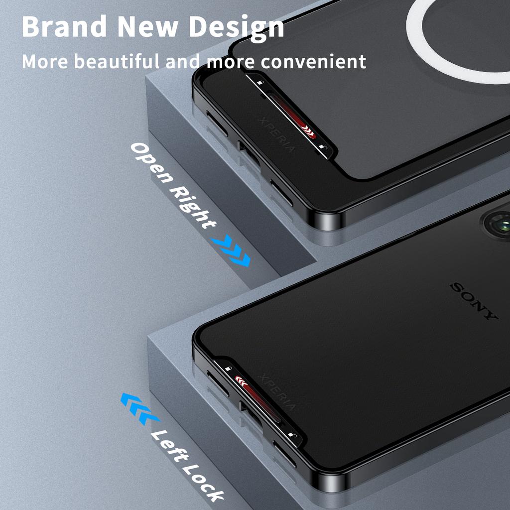 Magic Shield Magnetic Series for Sony Xperia 1 VI Case Metal+TPU Phone Cover with Lens Guard