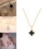Fashionable Four-leaf Clover Sweater Chain For Women Alloy Material Geometric Design