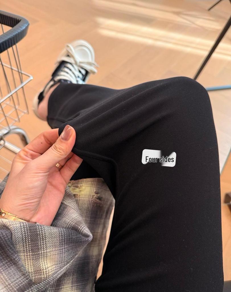 Women's High-Waisted Slimming Micro Flare Pants: Leg-Lengthening Spring/Summer Black Style