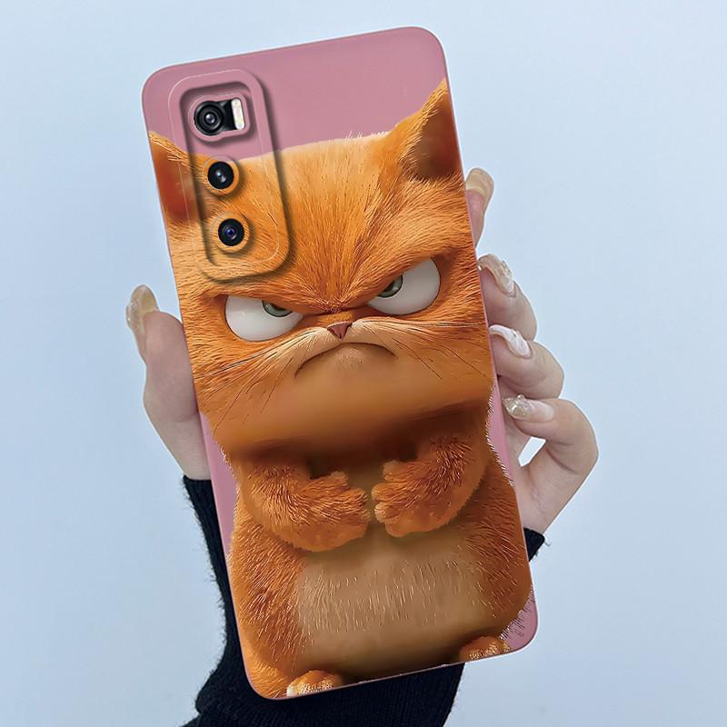 For Vivo V20 SE Case V2022 V2023 Lovely Cartoon Cat Liquid Silicone Soft TPU Shockproof Bumper For Vivo V20SE Phone Cover Funda