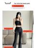 High-Waist Women's Micro-Flare Pants - Breathable, Slim, Elastic, Casual, Floor-Length for Spring and Summer