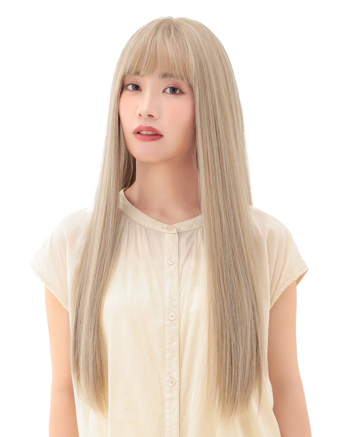 

Парик Длинный Прямой Полный Парик Черные Волосы Блондинка Пудинг Свободный Размер Бежевый wg331ABG [AQUADOLL] ABG.Ash