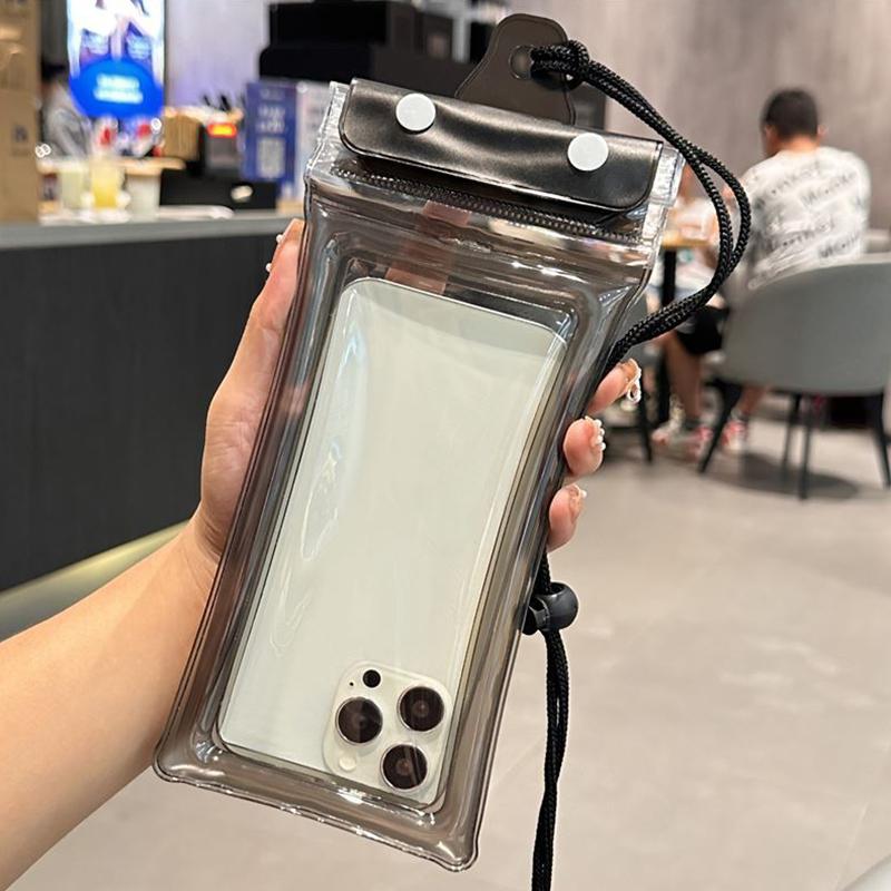

Waterproof Phone Pouch, Double Lock Seal Floating Dry Bag with Lanyard for Swimming & Beach чорний