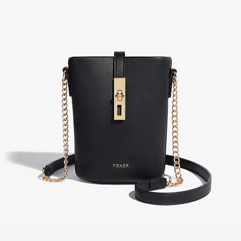 FOXER Koreantk Retro Multifunctional Crossbody Bag: Large-Capacity Shoulder Phone Bag чёрный