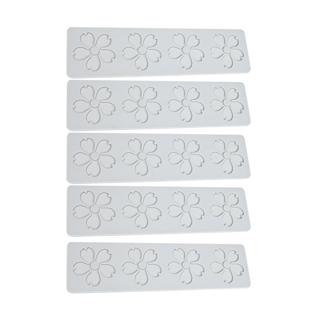 5pcs Flower Petal Pattern Lace Mat Cake Fondant Pastry Silicone Molds Fondant Impressions Mat Cake Decorating Supplies