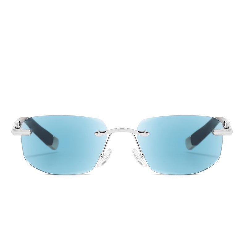 High-End Crystal Cut-Edge Frameless Flower Reading Glasses with Metal Frame for Middle-Aged and Elderly Women