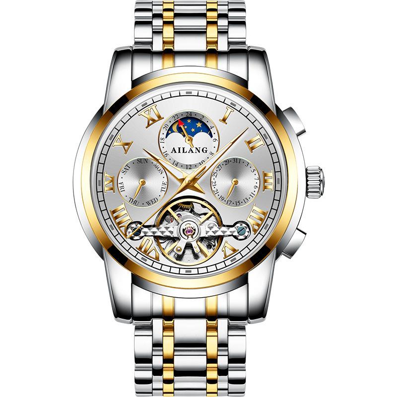 AILANG Neue Business Tourbillon Hohl Vollautomatische Mechanische Uhr Herrenuhr Wasserdichte Herrenuhr