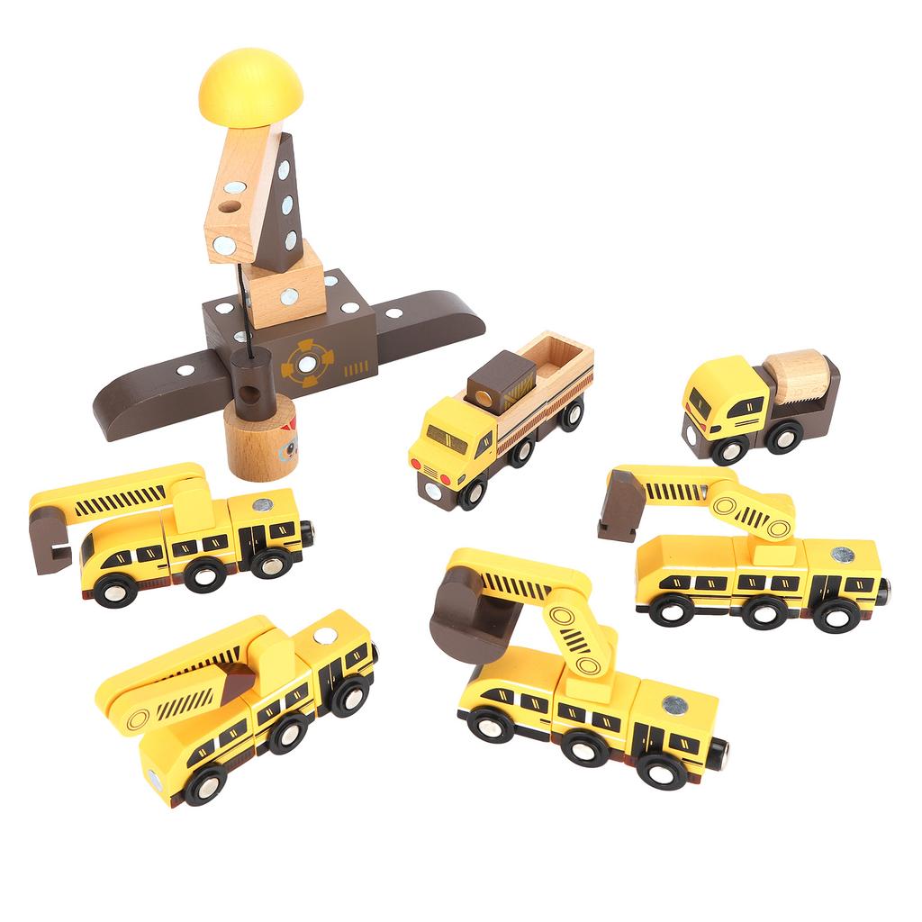 Magic Wooden Railway Vehicle Playset Educational Exercise Imagination Wooden Train Set