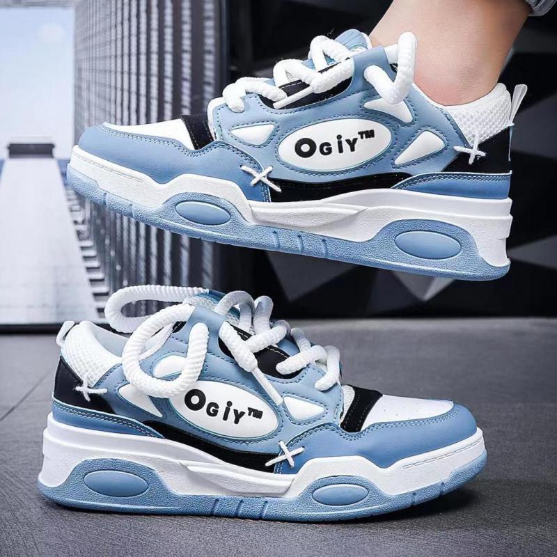 Fashion Black Platform Sneakers Woman Pu Leather Design Low Top Skateboarding Shoes For Women Outdoor Thick Sole Sports Shoes Lace Up