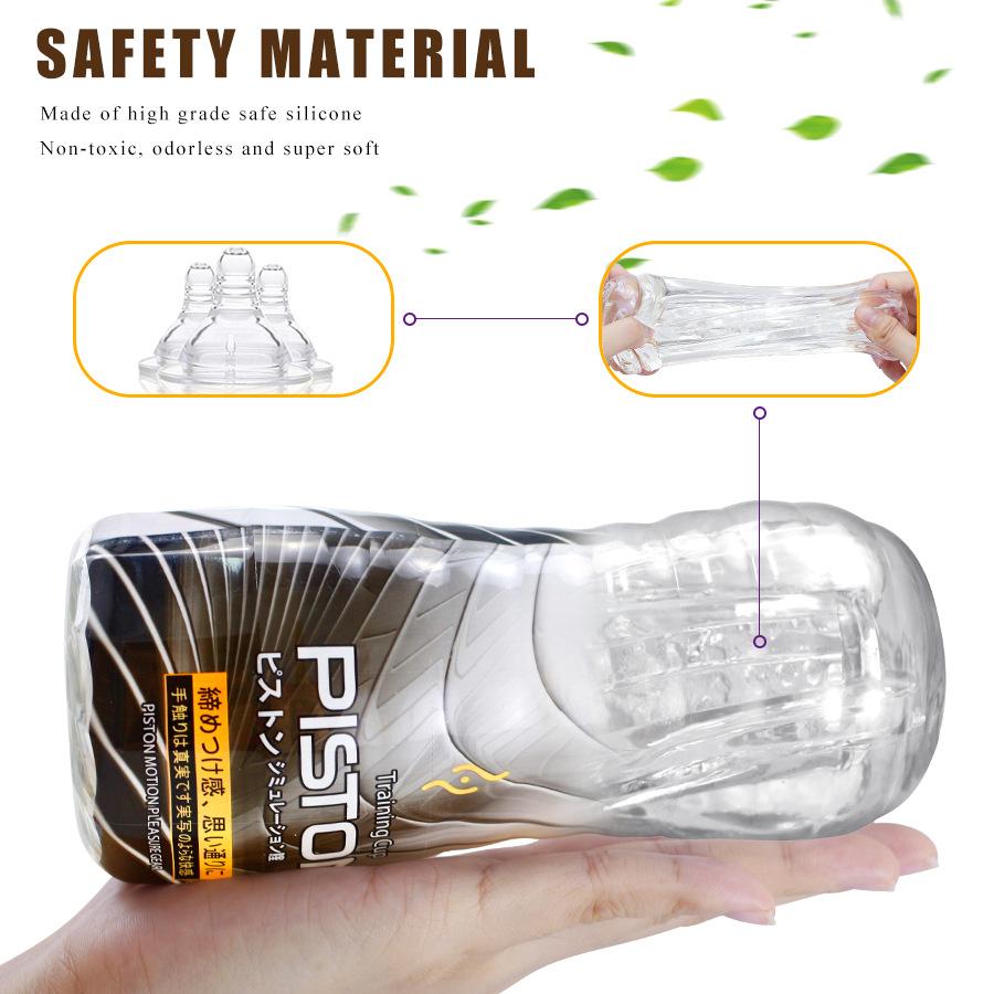 Transparent Airplane Cup Masturbator Soft Jelly Cup Glans Sucking Clip Male Penis Exerciser