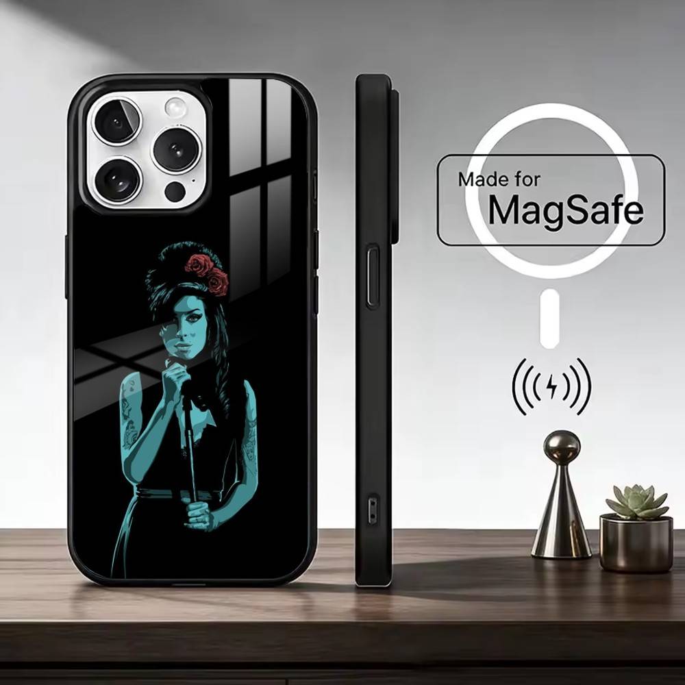 Amy Winehouse Phone Case For iPhone17,16,15,14,13,12,11 Plus,Pro Max Magnetic For Magsafe Wireless Charging iPhone16PROMAX