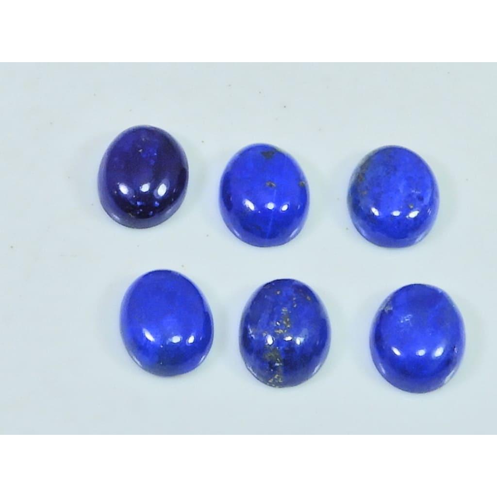 9X12MM Natural Lapis Lazuli Oval Shape Cabochon Loose Gemstone 6Pcs Lot C-1865