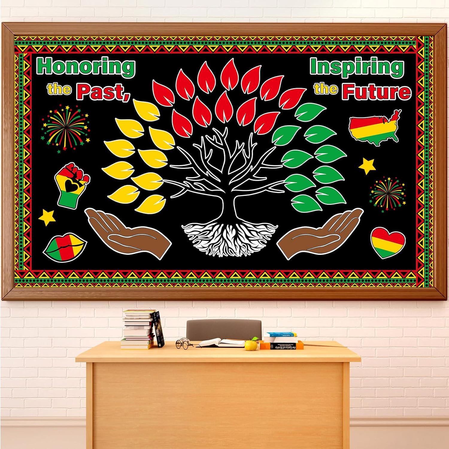gisgfim Black History Month Tree Bulletin Board Set Decorations Black History Month Classroom Decor n n pirational Paper Cutouts for Wall Door Black History Month Tree