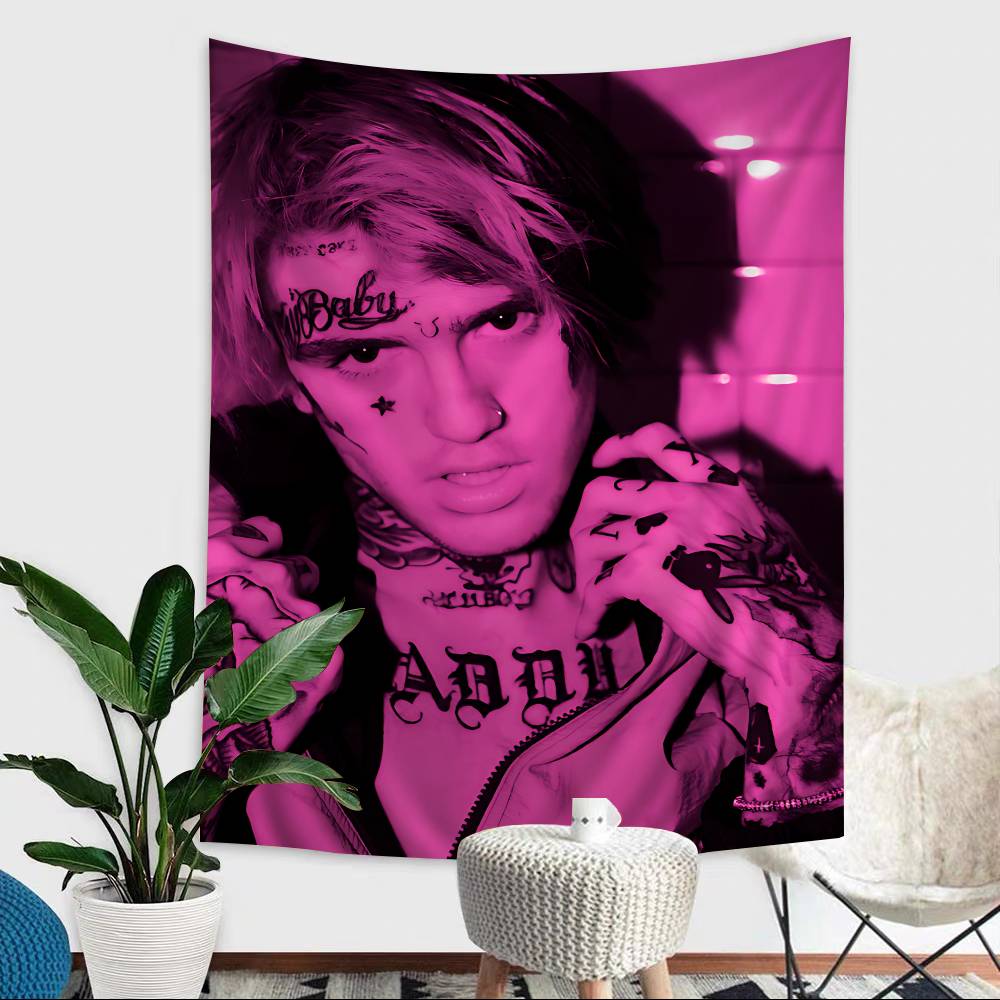 Hop Rapper LLil PPeep Anime Tapestry Hippie Flower Wall Carpets Dorm Decor Wall Hanging Home Decor