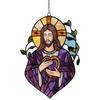 Stained Glass Window Hangings Jesuses Suncatchers Christianity Suncatchers Decors for Garden Home Housewarmings Gift