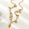 Stylish Marine Inspired Necklace Feature Natural Shell Starfish Fish Charm Adjustable Chain For Everyday Wear
