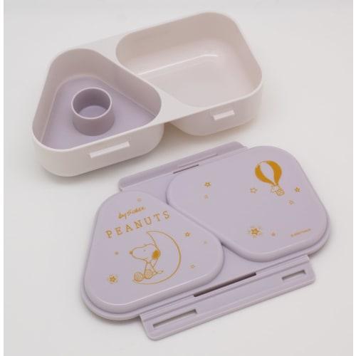 OSK Snoopy Peanuts Fancy Bento Box, 465ml Purple, Perfect for Making Onigiri (Rice Balls) and Side Dishes, Made in Japan, Includes Pressed Mould, Micr