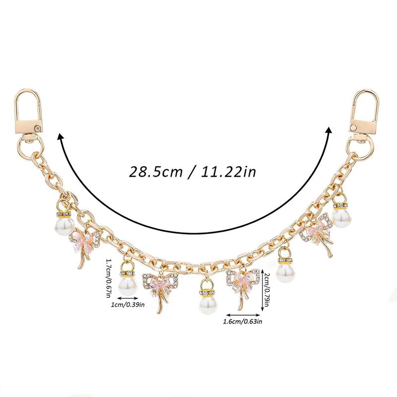 Yogodlns Pink Bowknot Purse Chain Charm Bag Making Materials Chain for Tote Shoulder Bags Handlebag Gold Chains Wallet Pendant