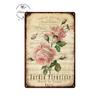 Vintage Flowers Rose Picture Metal Plaque Tin Signs Plate Wall Decor Art Iron Posters Man Cave Bar Club Garden Decoration Poster