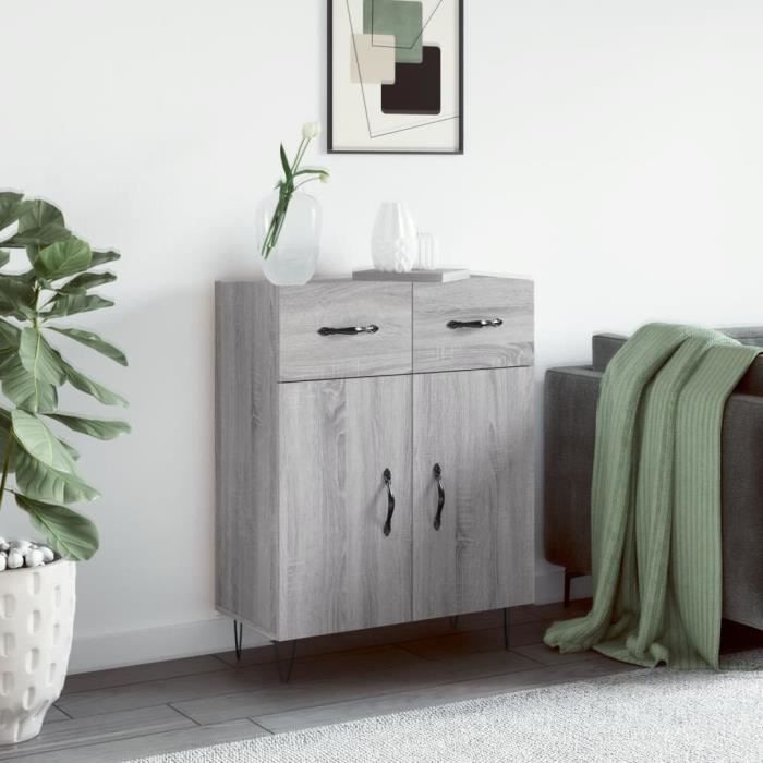 VidaXL Buffet sonoma gris 69,5x34x90 cm bois d'ingénierie 827978