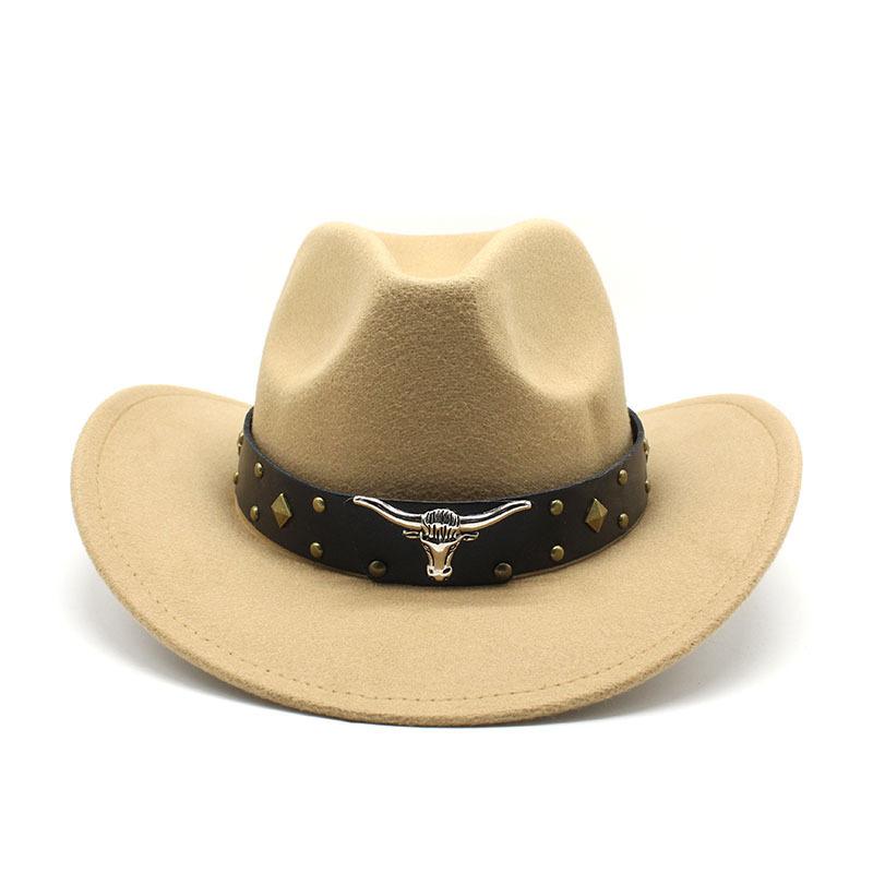 Western Cowboy Hat Vintage Jazz Hat Men And Women Wool Top Hat Felt Hat