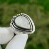 Gift For Her 925 Silver Natural Rainbow Moonstone Stackable Adjustable Ring