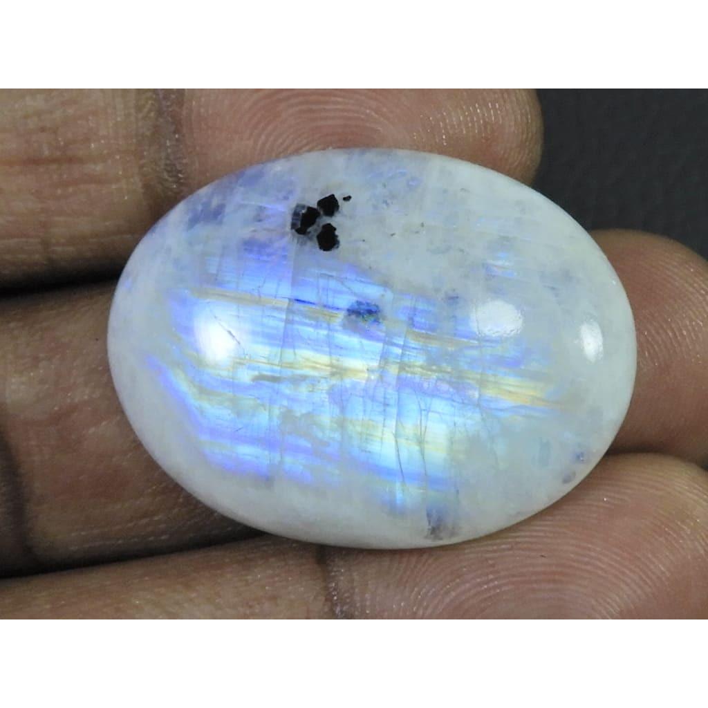 25X33X07 MM Natural Rainbow Moonstone Oval Cabochon Loose Gemstone 50Cts. C-1609