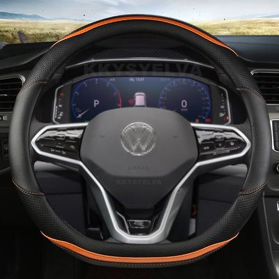 Cubierta de Volante de Coche Forma D Para VW Jetta / Tiguan / Caddy IV Polo 2015- Arteon Crafter 2017 - Auto