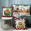 New Style Pillow Case Christmas Gingerbread Man Print Sofa Living Room Pillow Case Home Cushion