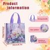 4PCS Flower Print Non-Woven Tote Bags, Oil Painting Art Style Shopping Bags for Birthday, Wedding & Valentine Gifts