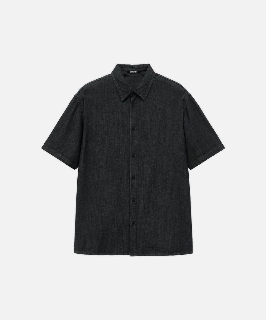 DRAW FIT Harbor Denim Half Shirt [Black]