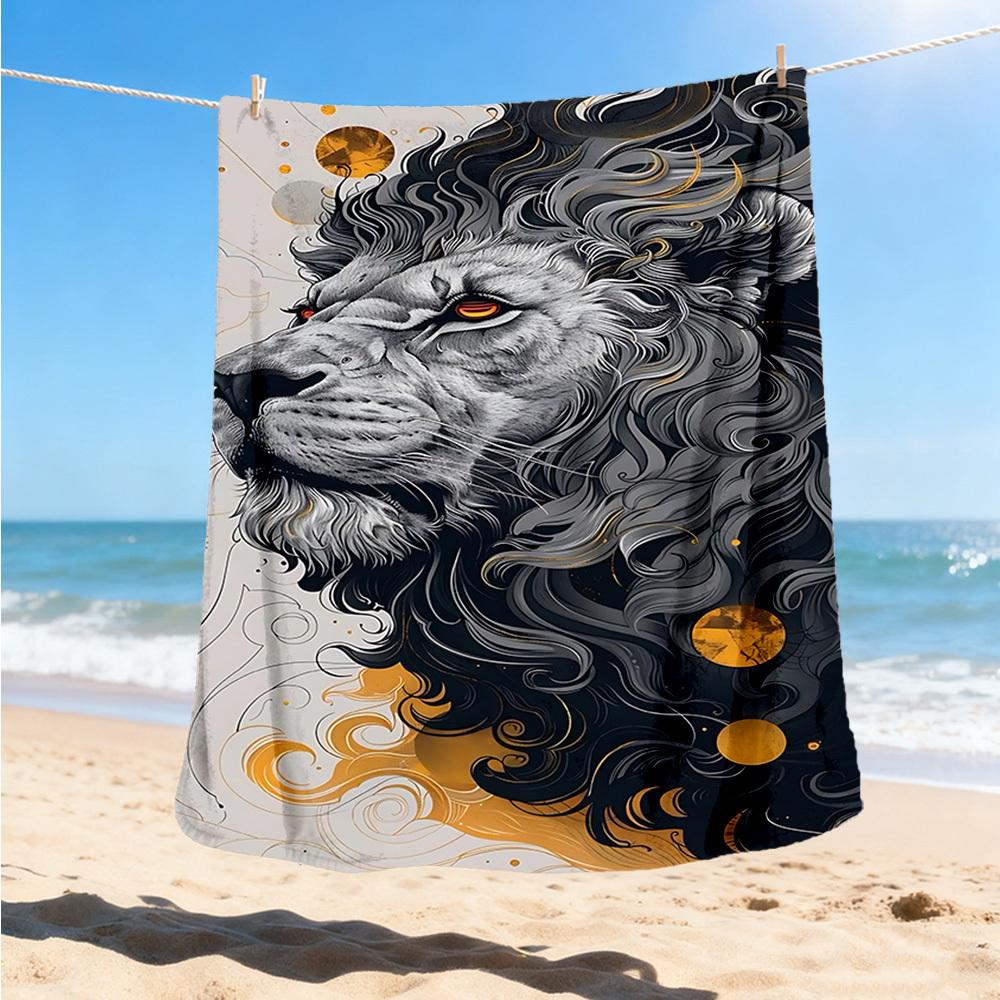 

1pc Lion Headscarf Outdoor Blanket, Soft And Comfortable Blanket, Casual Warm Outdoor Blanket, Good Birthday Gift yy251201190 75x90cm