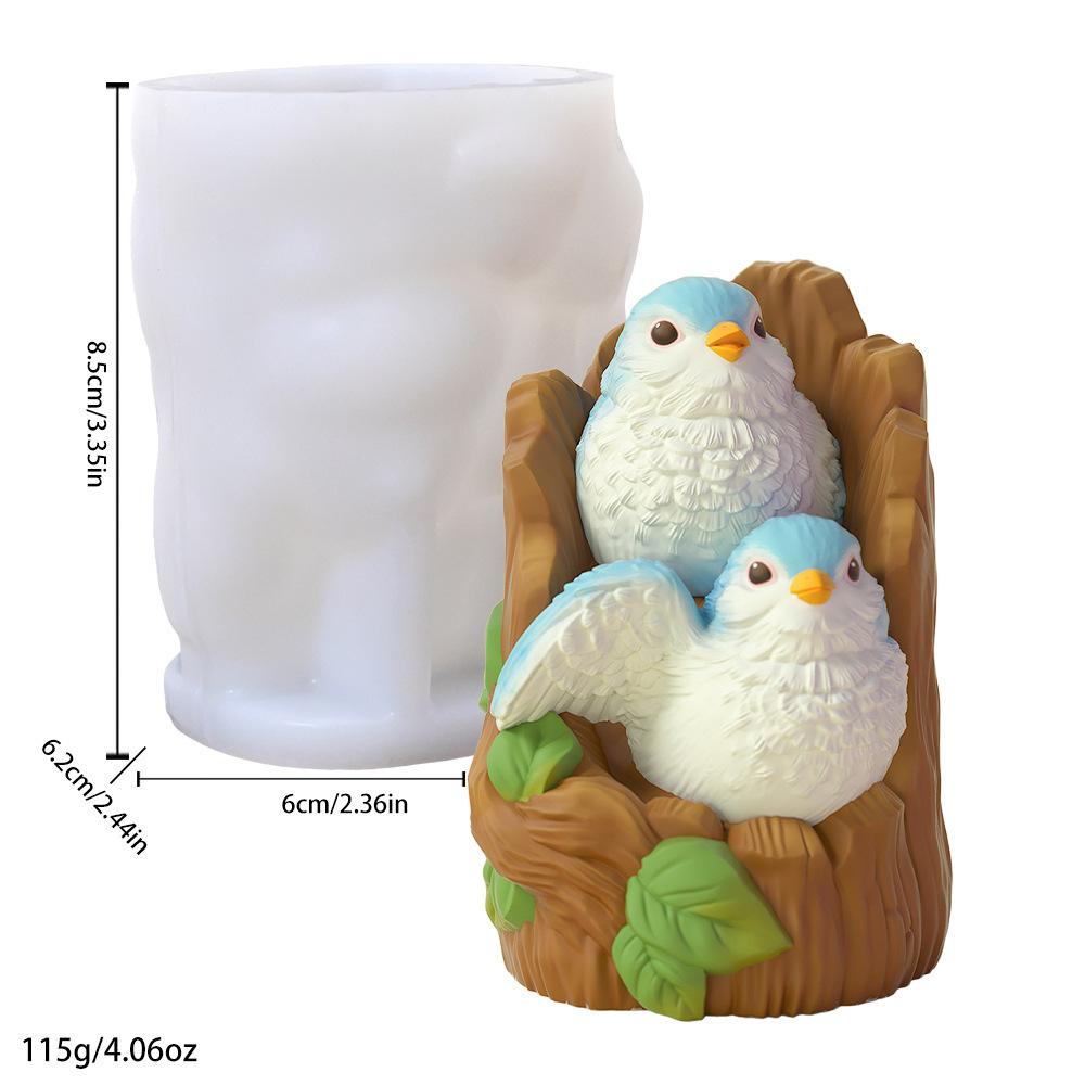 

High-Quality Silicone Bird Stump Candle Mold for Aromatherapy and Desktop Decoration DIY