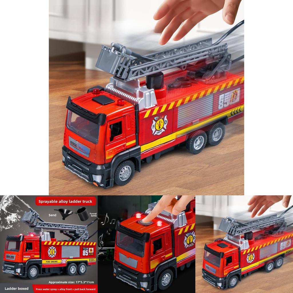 Fire Truck Toy With Water Spray And Inertia Drive For Kids Educational Play