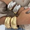 IngeSight.Z Punk Übertrieben Goldfarbe Klobiges Metall Armreif Armband Damen HipHop Heavy Metal Geometrisch Rundes Armband Party Schmuck