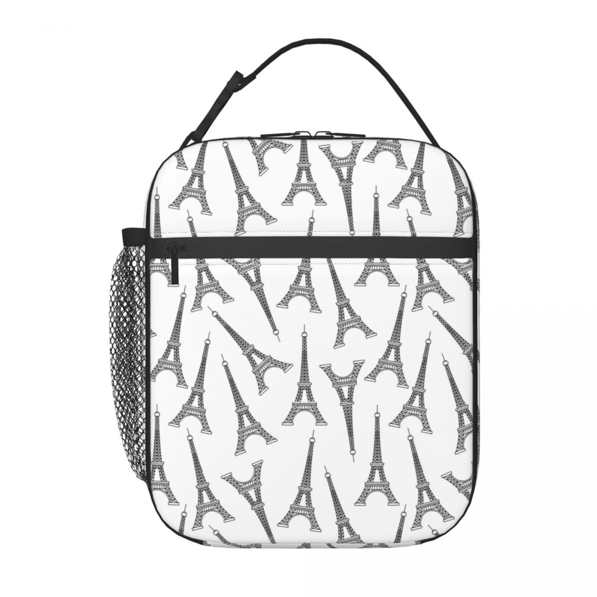 

Themed Black Eiffel Iron Tower Design Insulated Lunch Bag for Women Kids Portable Food Boxes Thermal Lunch Box Tote One Size
