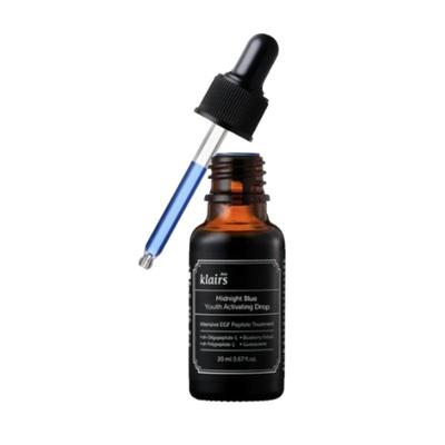 Klairs EGF Ampoule Midnight Blue Youth Activating Drops, 20ml – Korean Skin Care, Anti-Aging, Firming & Repair Serum for Glowing Skin