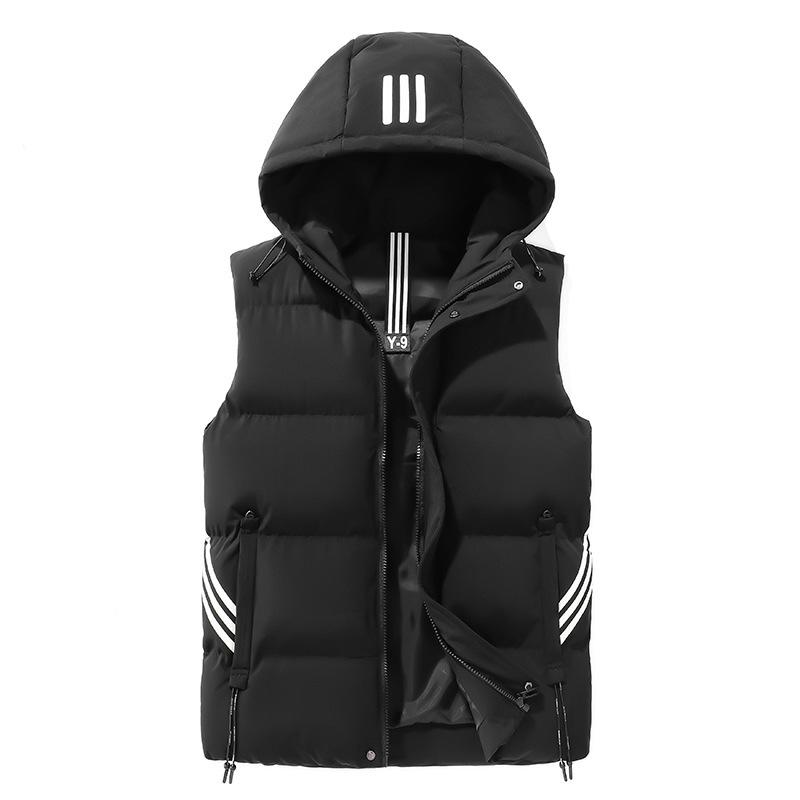 Men's Trendy Korean Style Solid Color Down Cotton Vest - Autumn/Winter Loose Fit Waistcoat
